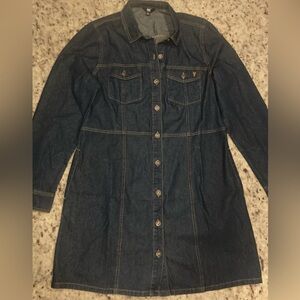 Frye Woman’s XL Dark Blue Denim Button-Up Shirt Dress NWOT